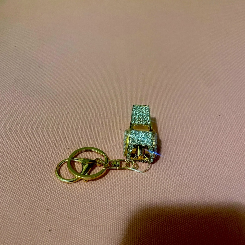 Gold and Silver Whistle Keychain
